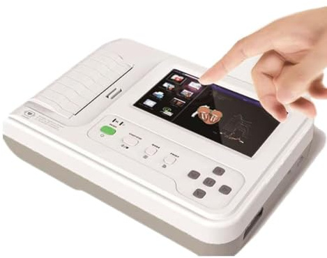 EKG EKG Patientenmonitor mit 12 Leitungen 7 Zoll LCD-Touchscreen Digitale Ausrüstung, 6-K-Elektrokardiograph-EKG-Gerät, Aufzeichnung von Wellenformen für medizinische Zwecke