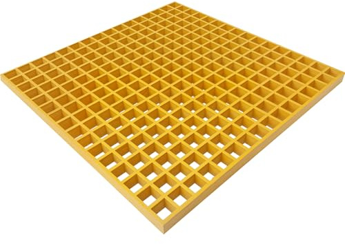 Fiberglass Molded Grating - 1.5''x1.5''x1.5'' Fiberglass Bar Grille Plate, Heavy Duty FRP Industrial Square Grate Panel for Car Wash, Decks, Stairs, and Garage (1.64'x1.64')