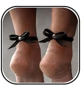 72ore Black Anklet for Women Leather Bow Ankle Feet Jewelry for Women Sexy Summer Festival Gifts