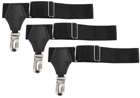 Enkel grepp elastisk strumpstrumpeband, halkfri strumpstrumpebandshållare för byxor och kläder, 3 st.