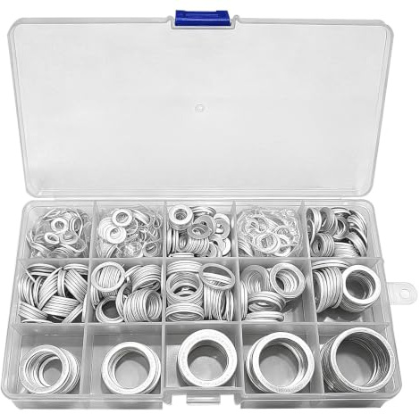 510 Stück Fitschenringe, Aluminium Dichtungsring Sortiment | Dichtring Ölablassschraube Dichtung Set,für Autos Hydraulik Dichtringe(M6 M8 M10 M12 M14 M16 M18 M20 M22 M24)