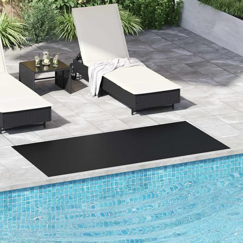 GeenYuu Rivestimento per pavimento in gomma nera, 2 x 1 m, resistente alle intemperie, per giardino, balcone, terrazza, robusto, facile da pulire, versatile come protezione per mobili, piante, aiuole