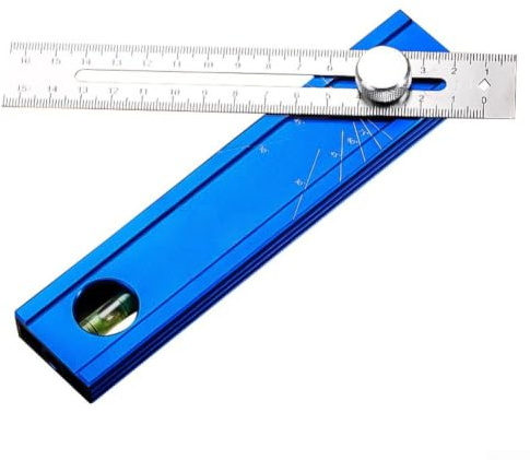 Goniometro in alluminio, strumento di misurazione dell'angolo, inclinometro digitale, alternativa per falegnami, ingegneri, lavorazione del legno, configurazione multi-angolo, 16,7 cm (1 pezzo)