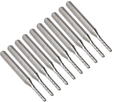 Pxyelec 1.5MM End Mill Gravur Bits CNC Rotary Burrs, CNC Router Bits für PCB Maschine (Packung mit 10)