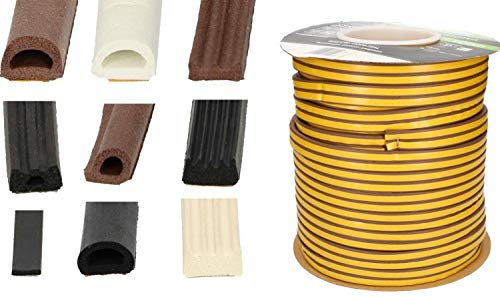 KOTARBAU Dichtungsband Für Türen Fenster E 9 x 4 mm 50m Weiß Türdichtung Dichtungsstreifen Fensterdichtung Gummidichtung Selbstklebend EPDM Isolation