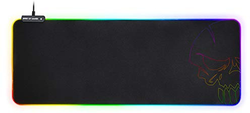 SPIRIT OF GAMER - MAUSTEPPICHE RGB XXL - Beleuchtete LED-Hintergrundbeleuchtung 10 Modi + RGB-Farben - rutschfeste Basis - Optische Maus/Laser-Kompatibilität - Abmessung: 85,7 x 33 x 0,5 cm (XXL)