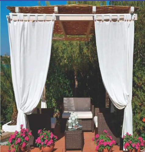 Megashopitalia Tenda da Sole per Gazebo Pergola Veranda Impermeabile Anti-Muffa Resinata Idrorepellente 140x270cm (Bianco)…