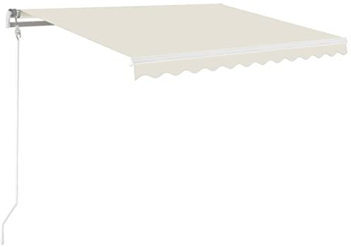 vidaXL Gelenkarmmarkise Automatisch Markise Sonnenmarkise Balkonmarkise Sonnenschutz Sichtschutz Terrasse Garten Balkon 350x250cm Creme