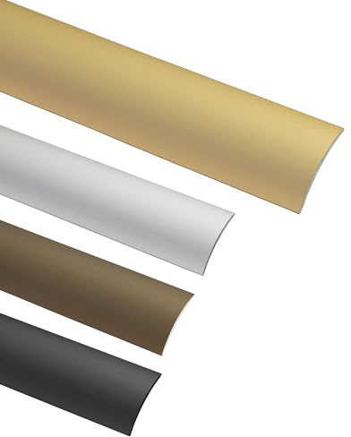 Gedotec Profilé de transition stratifié - vinyle Rail de transition autocollant Profilé de sol bombé | Seuil de porte à coller | Alu laiton anodisé | Profilé 30 x 900 mm