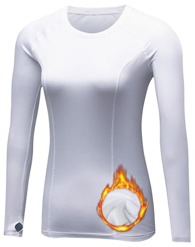 TERODACO Thermounterwäsche Damen Thermo Skiunterwäsche | Extra Warm Oberteile Innenfleece Weich Frauen Ski Unterwäsche Gym Sport Wandern Funktionsunterwäsche