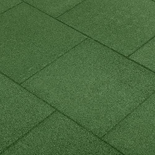 Quincaillerie, matériaux de construction, revêtements de sol et tapis, carreaux de protection contre les chutes, 18 pièces en caoutchouc, 50 x 50 x 3 cm, vert