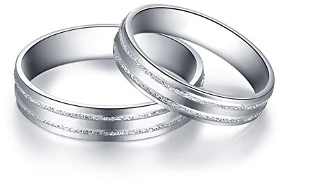 Eheringe aus Platin, Ring Hochzeit Weißes Gold Einfacher Kreis Eheringe Versprechen Geschenke für Frauen Größe 57 (18.1)