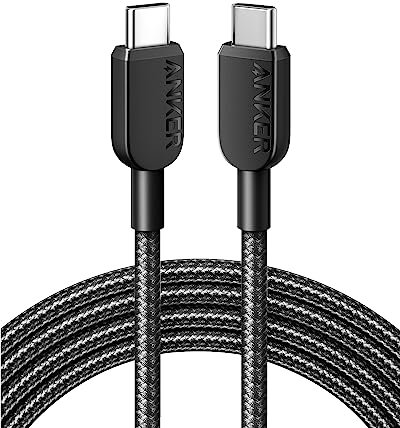 Anker USB C to USB C Cable, 60 W USB C Cable, USB C Charging Cable 180 cm Long for iPhone 16/15 Series, MacBook Pro/Air, iPad Pro/Air, Galaxy S24/S23 Pixels, Switch, LG and More (USB 2.0)