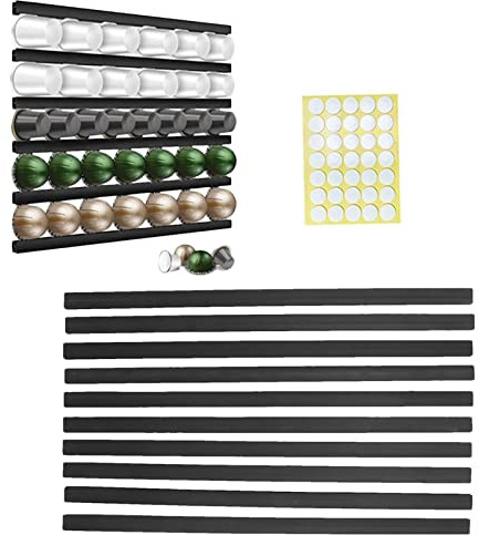 GIMOCOOL Support de Rangement pour dosettes de café, Porte-Capsules café muraux Auto-adhésifs, Support à dosettes de café pour Nespresso, Gadgets Cuisine Haute capacité pour comptoir, Mur