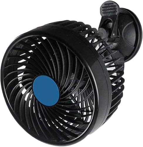 12V 24V 6 Zoll Auto Ventilator LKW Kühler Lüfter Leise stufenlose Geschwindigkeit 5 Blätter mit Saugnapf Windschutzscheiben Ventilator (24V)