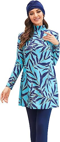 TaissBocco Modest Swimwear for Ladies Islamic Swimming Suit Full Swimming Costume with Hijab (4XL, T3)