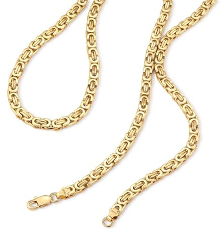 DJADEE Herren Königskette Emprise Gold – 18 Karat (750er) Vergoldet mit 18KGP Stempel – 6mm Edelstahl Halskette Wasserfest & Antiallergisch – Inkl. Geschenkbox