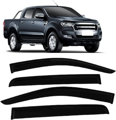 MCHDMI 4 Stück Auto Windabweiser Für Ford Ranger Wildtrak T6 T7 T8 2012-2021, Auto TüR Seitenscheiben Windabweiser Regen Abweisend Regenschutz Zubehör