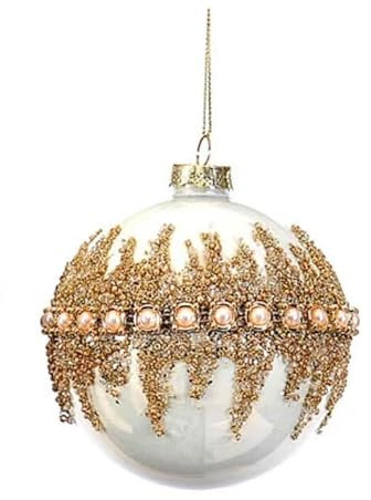Selezione Cartoleria Varzi Dal 1956 Pallina Albero Di Natale Bianca E Oro