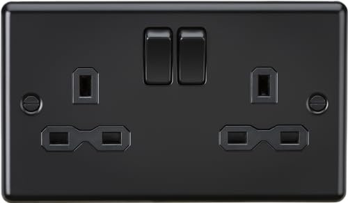 Knightsbridge 13A 2G DP Switched Socket - Matt Black