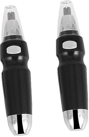 DOITOOL 2stücke Elektrischer Nasenhaartrimmer Augenbrauenrasierer Ohne Batterie Sicherer Haarschneider Für Nase Ohren Gesichtspflege Stylisches Design Schwarz Für Männer Und Frauen