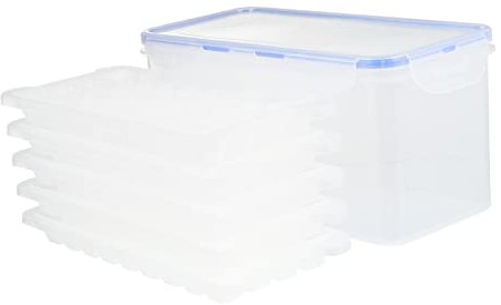 Ciieeo Ergonomische Eisform - 5 Stück Eiswürfelbehälter Mit Aufbewahrungsbox Geruchsneutral Und Platzsparend