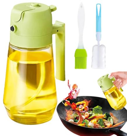 1/4 pcs Oil Sprayers and Dispensers - Olive Oil Dispenser,2-in-1 Multifunctional Spray Oil Bottle for Cooking - Large Capacity Glass Oil Dispenser Bottle Oil Bottle Sprayer for Seasoning Grilling