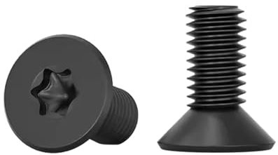 Drenky Viti a testa svasata Torx, 20 pezzi, M5 x 12 mm, nero, in acciaio inox A2 V2A, standard Quincunx, a testa svasata, per attrezzature di macchine e mobili per la casa