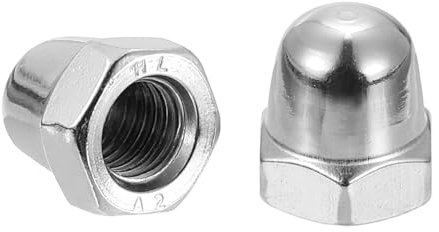 sourcing map M8x1.25 Acorn Cap Nuts, 20Pcs 304 Stainless Steel Dome Cap Head Acorn Nut Hardware Nuts for Bolt Cover, Silvery