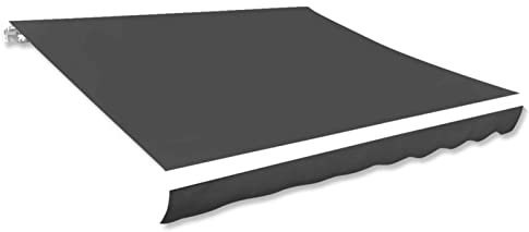 Homgoday Außenpavillon, Sonnendach aus anthrazitfarbenem Stoff, 450 x 300 cm, Außenpavillon für Garten, Balkon, Terrasse, Gartenpavillon, faltbar,
