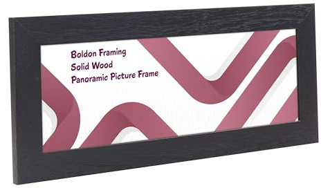 Boldon - Black 36x12 Solid Wood Panoramic Sizes Picture Frames Photo Frames Modern Poster Frame