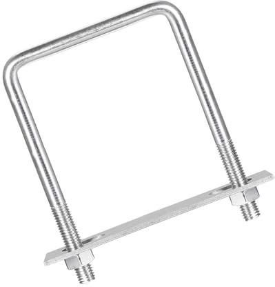 MACHSWON Perno cuadrado en U, juego de 2 pernos en U de acero inoxidable 304 M10 de 100 mm de ancho interior de 140 mm de longitud con tuercas y placa de marco para automóviles, barcos, remolques