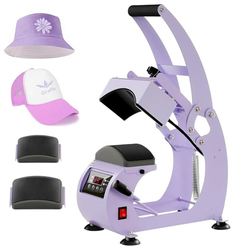 NzEupno Hutpresse, Hutpresse-WäRmemaschine FüR Kappen, Mit 2 Austauschbaren Platten Und LCD-Steuerung Und Kappenstrecker FüR Vinyl, Sublimation, WäRmeüBertragung