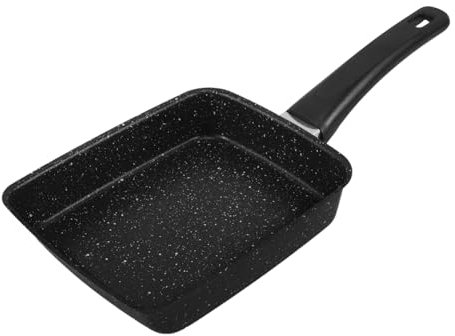 WATIIFUFU Rectangular Nonstick Frying Pan with Thick Bottom Design and Performance, Iron and Material, Suitable for Lunch and Stovetops, Small Frying Pan for Eggs and Steaks