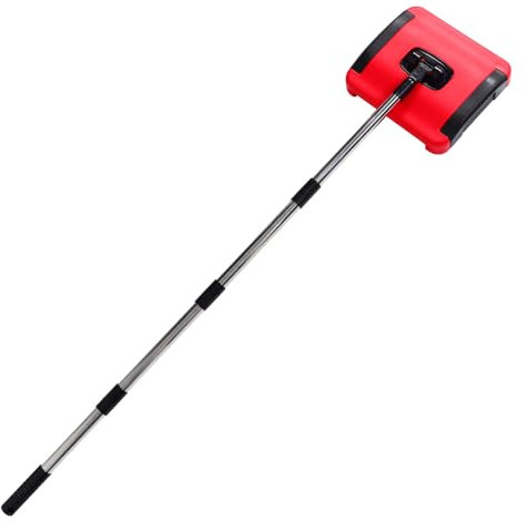 Alipis Hand Push Carpet Sweeper Manual Non-electric Broom Vacuum Cleaner Rotating Brush Rolls for Pet Hair Removal Compact Office Rug Cleaner Home Use Red