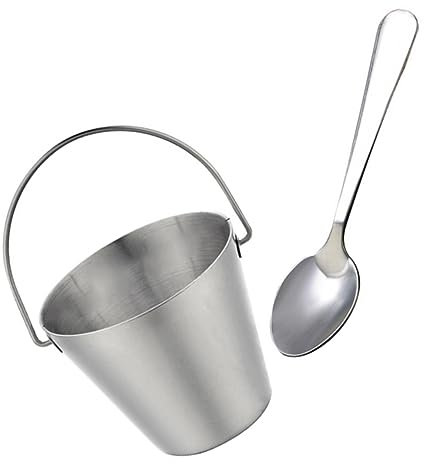 FELTECHELECTR 1 Satz Eiereimer Auflaufförmchen Saucenbecher Ständer für hartgekochte Eier Eierhaltebecher Eierbecher Ofen Eierhalter aus Edelstahl Eierbecher mit Henkel Rostfreier Stahl Silver