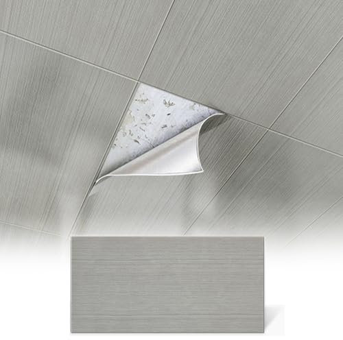 Deckenpaneele Deckenplatten 5 10 20 30 40 50 Packung Deckenplatten, Deckenplatten Zum Aufkleben Für Schlafzimmer/Garage/Wohnzimmer/Restaurant/Küche, PVC-Tapete Als Deckenverkleidung(B - 50 pcs,11.8x23