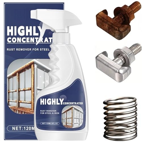 120ML Heavy Duty Metal Rust Remover,Heavy Duty Rust Remover for Metal,Rust remover for Metal,Multipel Powerful Rust Remover from Metal Surfaces,Stai/nless Steel Rust Remover,Effectively Removes Rust