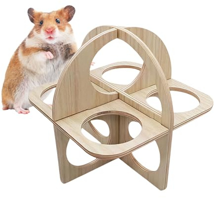 Rennmaus Haus - Kleintierversteck - Holzhaus für Hamsterkäfig Zubehör Zum Schlafen und Spielen Indoor Outdoor Frettchen Goldhamster Unterwegs