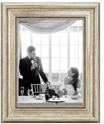 CABBEL Bilderrahmen 18x24 cm Silber – Barock Vintage Rahmen im Antik Look für Poster, Fotos & Urkunden – Mit bruchsicherem Acrylglas – Dekorativ & Elegant – Perfekt für Wohnzimmer, Büro oder Galerie