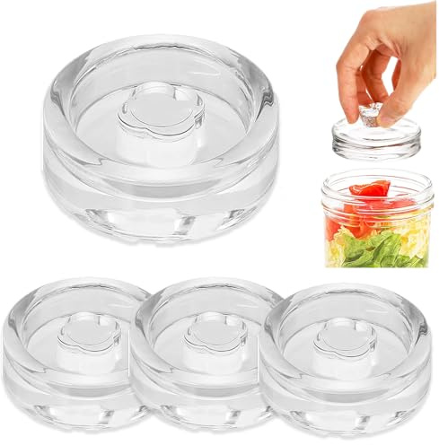 DBAATTZ Fermentiergewichte, 4 Stück Fermentiergewichte, Vergärungsgewicht aus Kimchi Glas, Glas Gewichte zur Fermentation Ø 7cm/2,7in, Glasgewichte für Gärung mit Breiter Öffnung, Einmachgläser