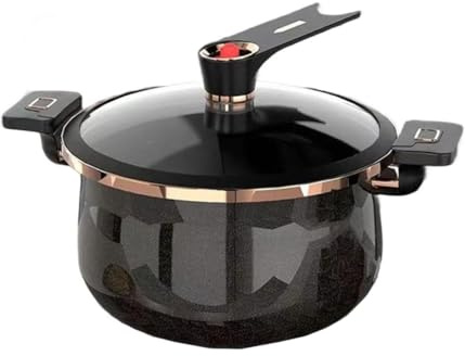 Schnellkochtopf, Multifunktionale Suppentopf, Induktionsherdtopf, Eisen, Geeignet für verschiedene Kochmethoden, 1 Stück (5L black)