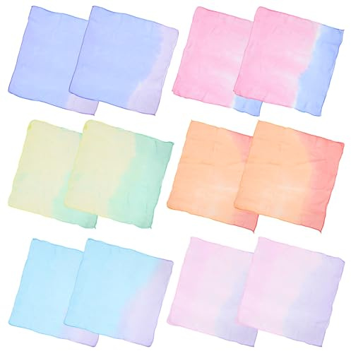iplusmile 12 pièces Lot de Foulards Carrés de Jonglage Colorés pour Garçon Fille Accessoires Polyvalents pour Danse Spectacle et Jeux Adresse