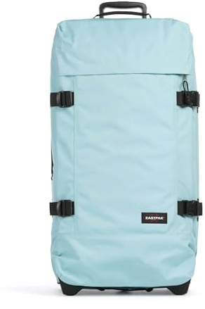 EASTPAK Tranverz L Large Suitcase 121L (79 x 40 x 33 cm), Durable Rolling Luggage, Lightweight Travel Bag with Double Compartments, Telescopic Handle & TSA Lock - Waterfall Blue