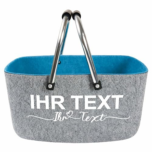 Kobolo personalisierbarer Filzkorb 36x22x18 cm Grau