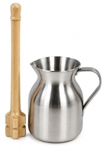 CHOCOLATERA - 1.5 litros - CHOCOLATERA DE Aluminio Y Molinillo DE Madera - Producto Hecho EN Colombia