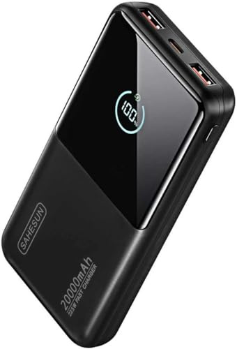SAHESUN Portable Charger 20000mAh 22.5W Fast Charging Power Bank Battery Pack USB C Input & Output Power Bank with LCD Display for iPhone 17/16/15/14, Samsung, Android Devices & More