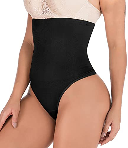 Hioffer Kvinnor hög midja Shapewear för sömlös magkontroll, Svart, XL/XXL, Svart, XL-XXL