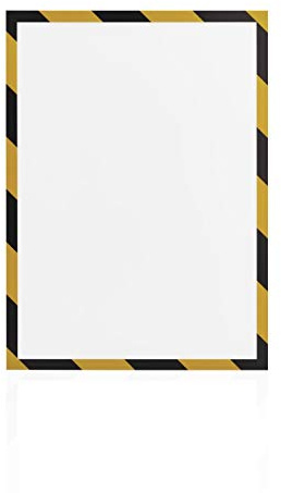 magnetoplan 1131342 Magnetofix Safety Magnetrahmen 5 Stk. Signalgelb/Schwarz A3 Signalgelb/Schwarz | Magnethaftender Sicherheits-Rahmen für Warnhinweise, A3 | Magnetischer Inforahmen für Büro, Schule, Lager + Werkstatt