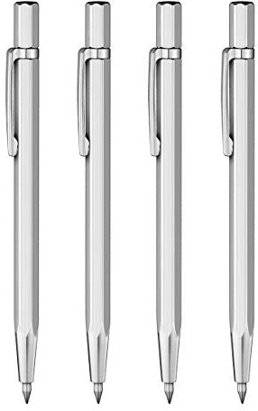 ULTNICE Tungsten Carbide Scriber Etching Engraving Pen 4Pcs Tungsten Carbide Tip Scriber Etching Engraving Pen Carve Engraver Scriber Tools for Stainless Steel Ceramics and Glass
